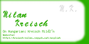 milan kreisch business card